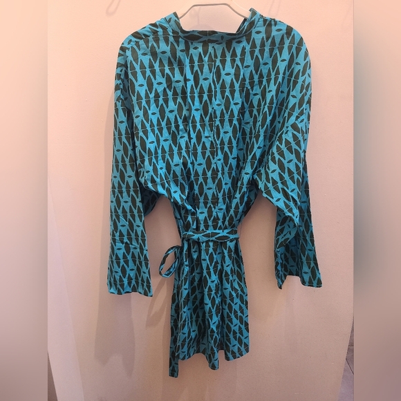 NWT Zara 100% Cotton "The Reese Dress" in Blue Geo Print - Size M - Picture 9 of 14